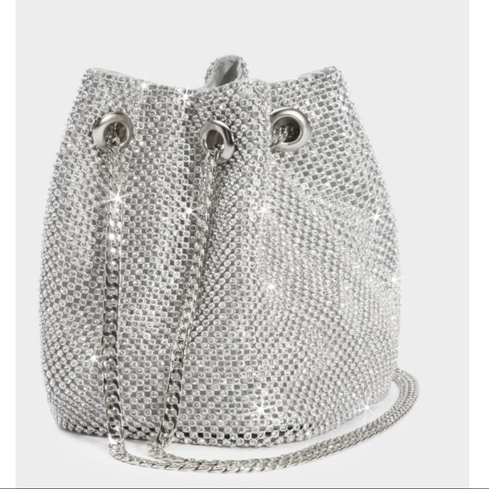 💎👜 Silver Rhinestone Embellished Bag